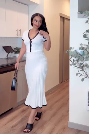 2-Piece Knitted Pleated Skirt Set