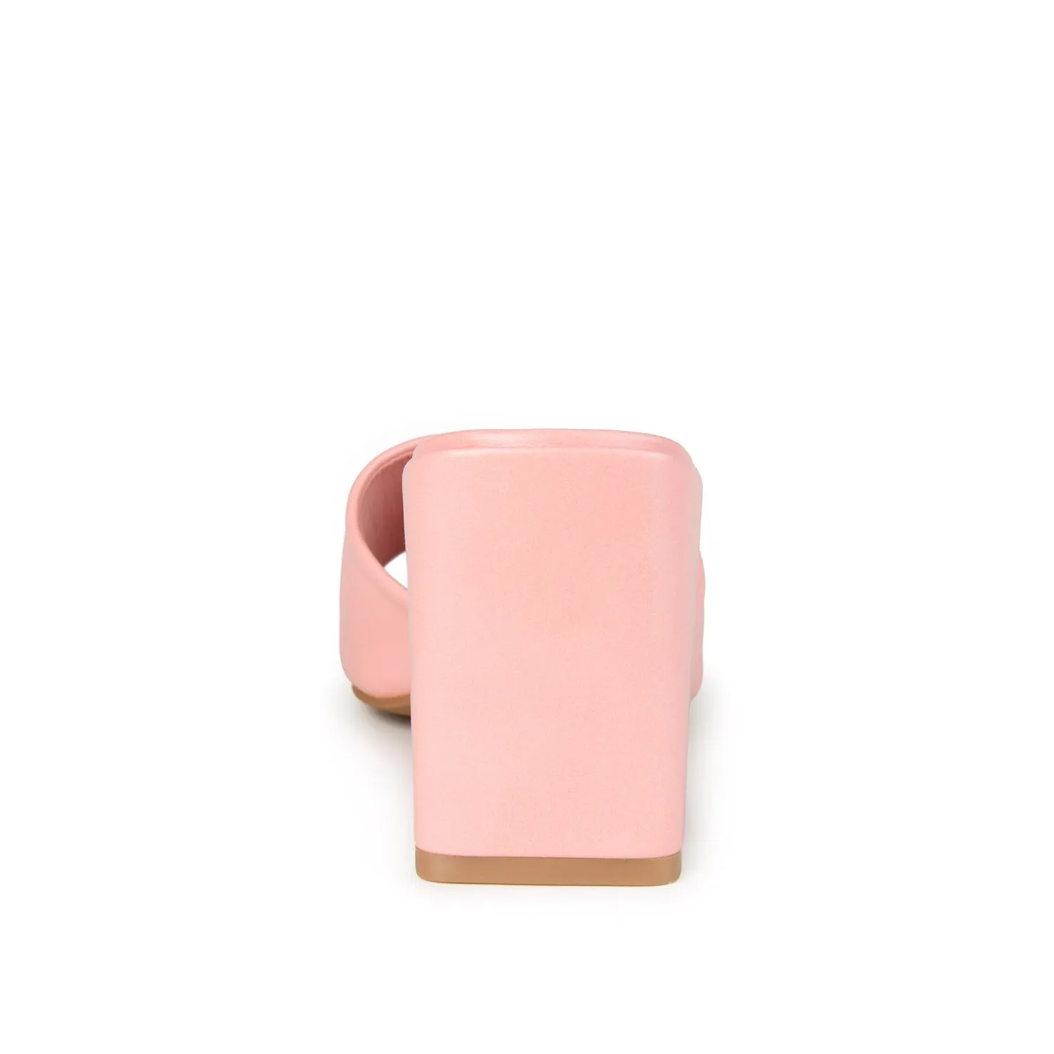 ALISIA MULED BLOCK HEELS IN FAUX LEATHER