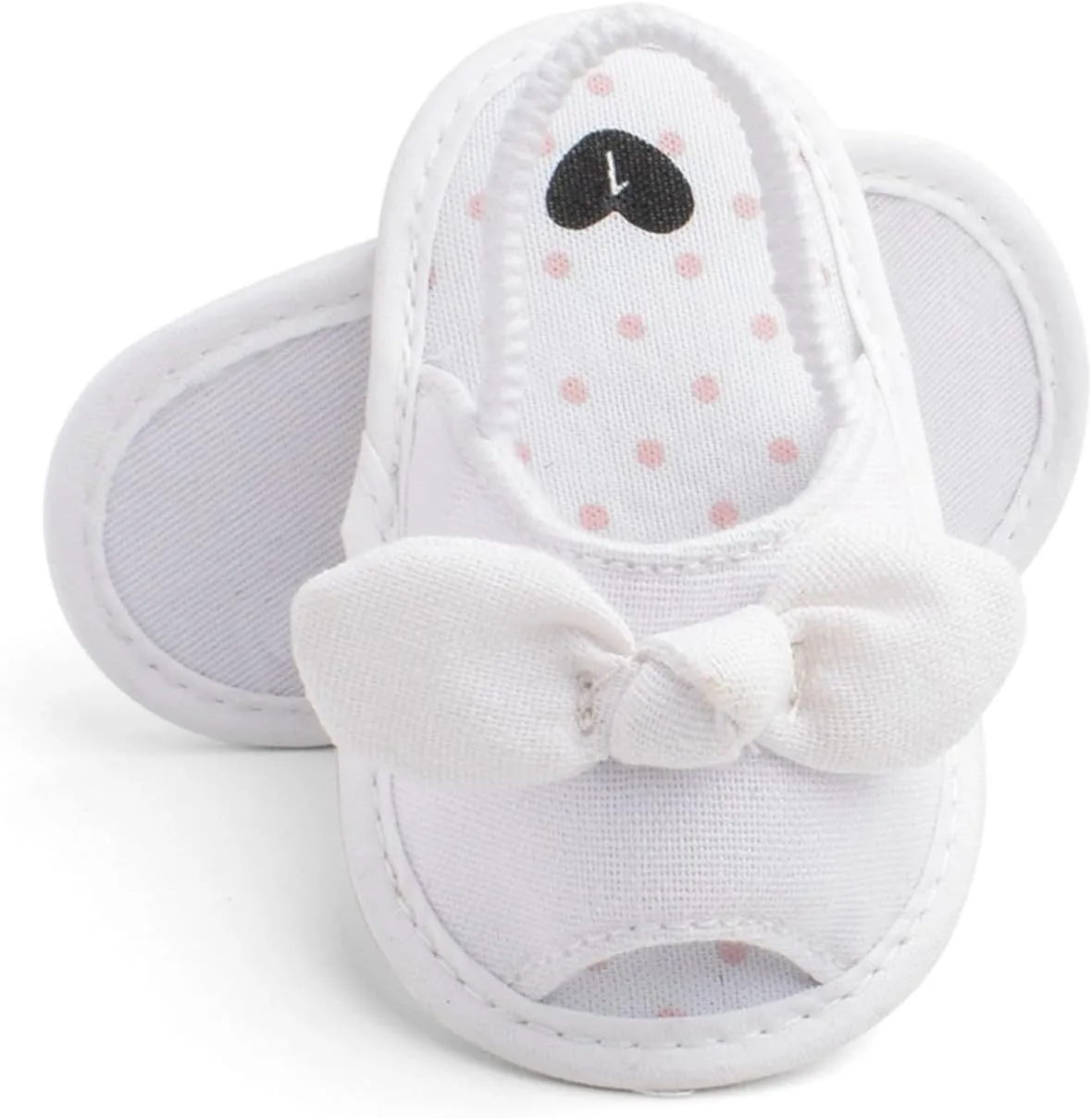 Baby Ballerina Sandals with Bowknot Infant Girls Summer Flat Platform First Walking Slipper Non-Slip Dress Shoes