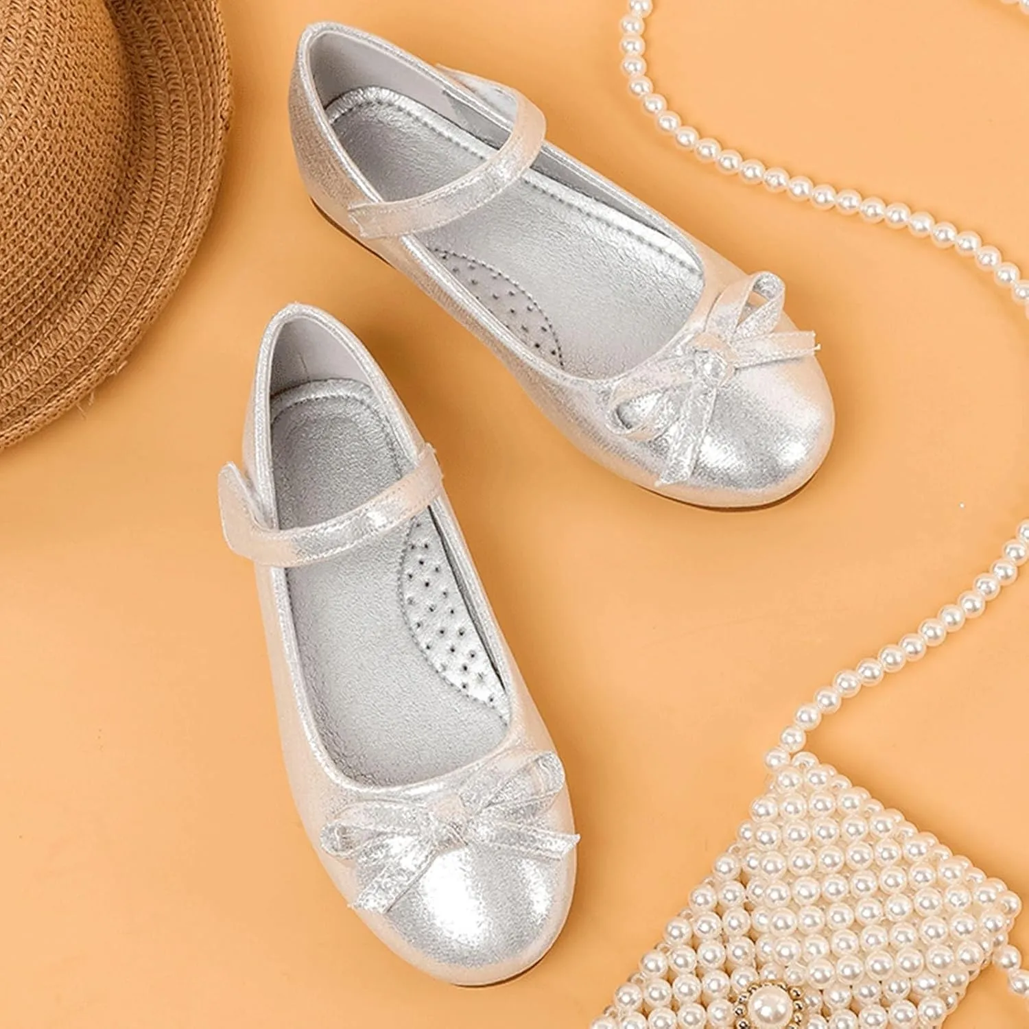 Baby Kids Princess Dress Kids Leather Shoes with Bow Non Slip Children Ballet Girl Student Shoes Leather Soft Closed Toe