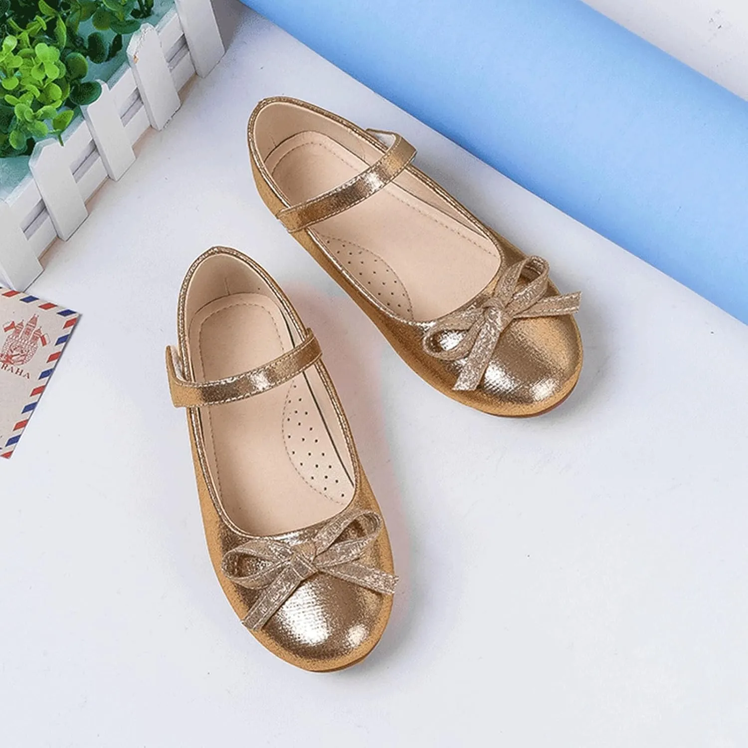 Baby Kids Princess Dress Kids Leather Shoes with Bow Non Slip Children Ballet Girl Student Shoes Leather Soft Closed Toe