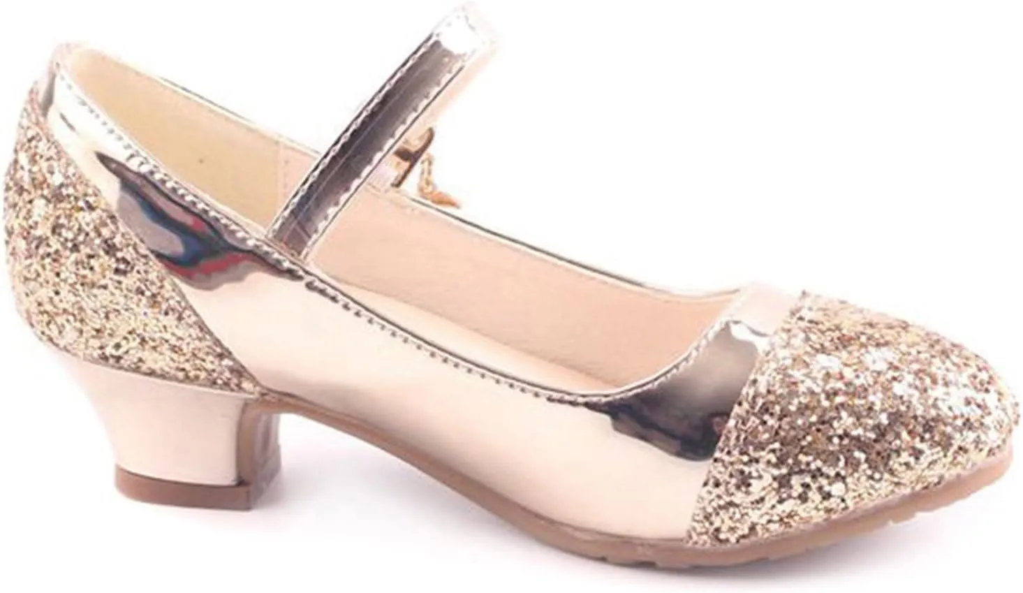 Baby Princess Dress Children Shoes High Heels Girls Single Shoes Dress Shoes Performance Buckles With Hook and Loop