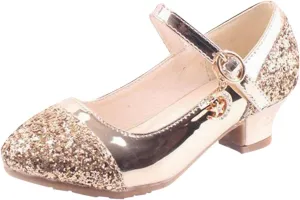 Baby Princess Dress Children Shoes High Heels Girls Single Shoes Dress Shoes Performance Buckles With Hook and Loop