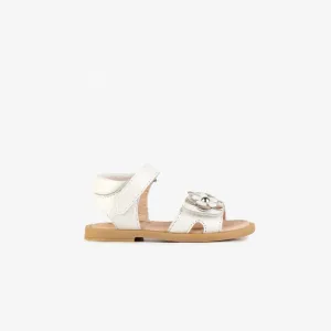 Baby's White Flowers Leather Sandals