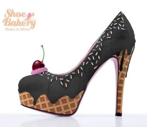 Baked and Ready Charcoal Ice Cream Heels  sz 6 | 5.5" Heel Height