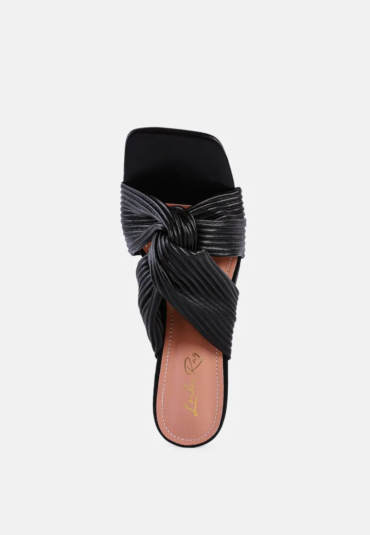 battle ex knot strap slide sandals