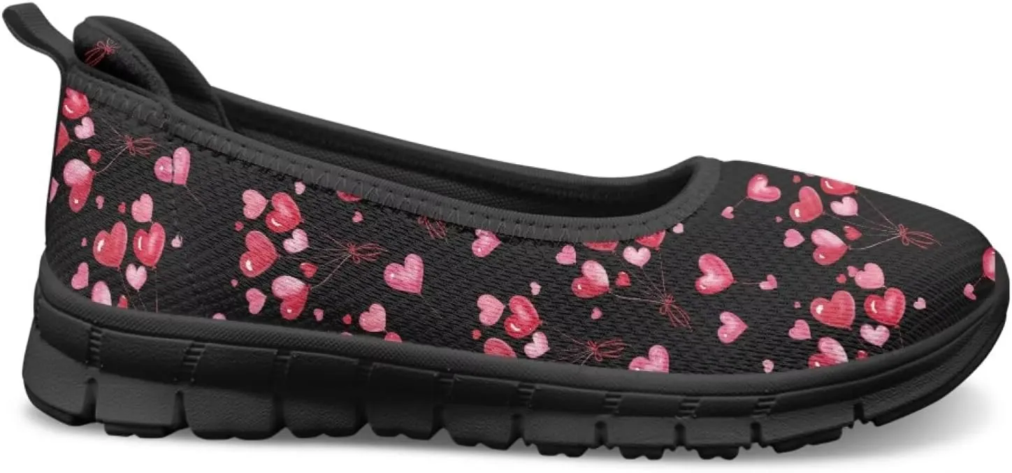 Binienty Casual Shoes for Women Mesh Kint Breathable Loafers Trendy Slip On Walking Sneakers Round Toe Flats for Travel