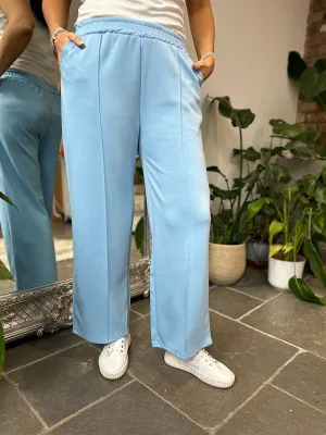 Blue Seam Front Pull On Comfort Trousers