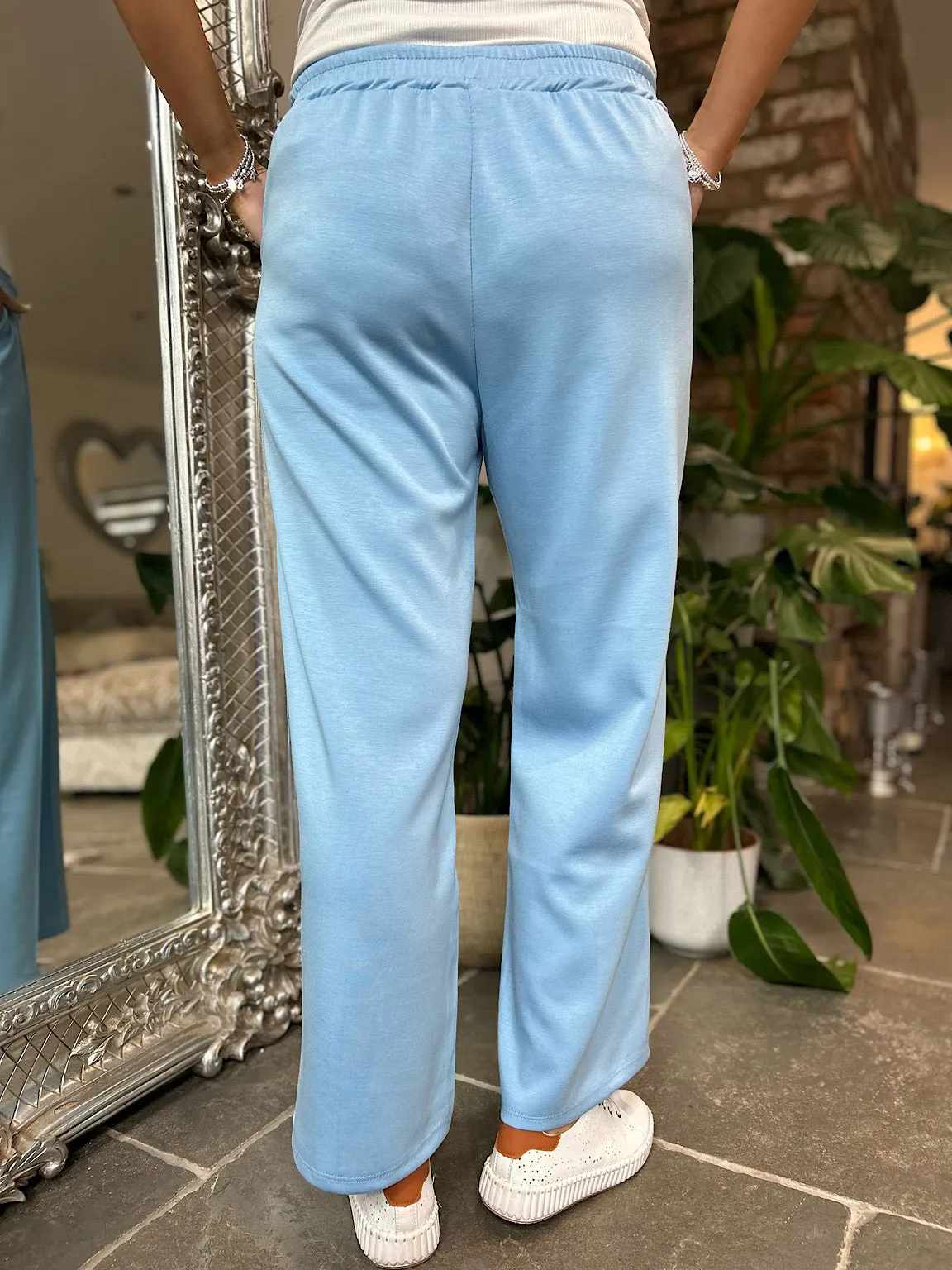 Blue Seam Front Pull On Comfort Trousers