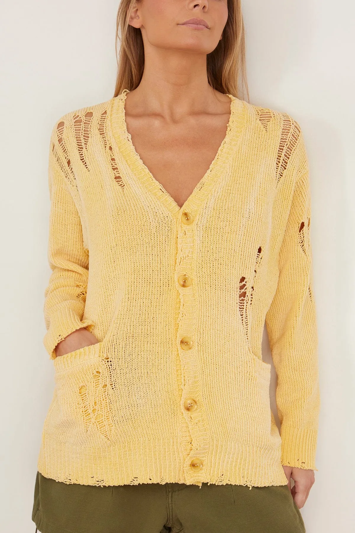Boyfriend Cardigan in Yellow