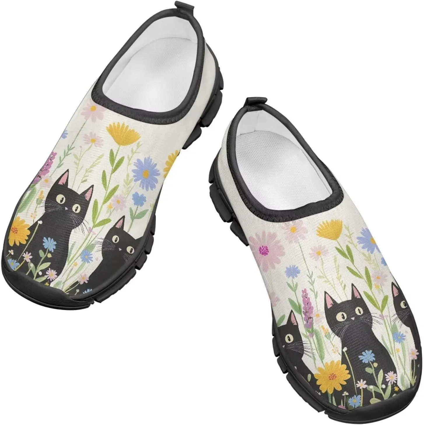 Boys Girls Slip Ons Flat Lightweight Sneakers Walking Casual Loafers Comfortable Art Painted Travel Outdoor Shoes for Big Kids US Size 11-15