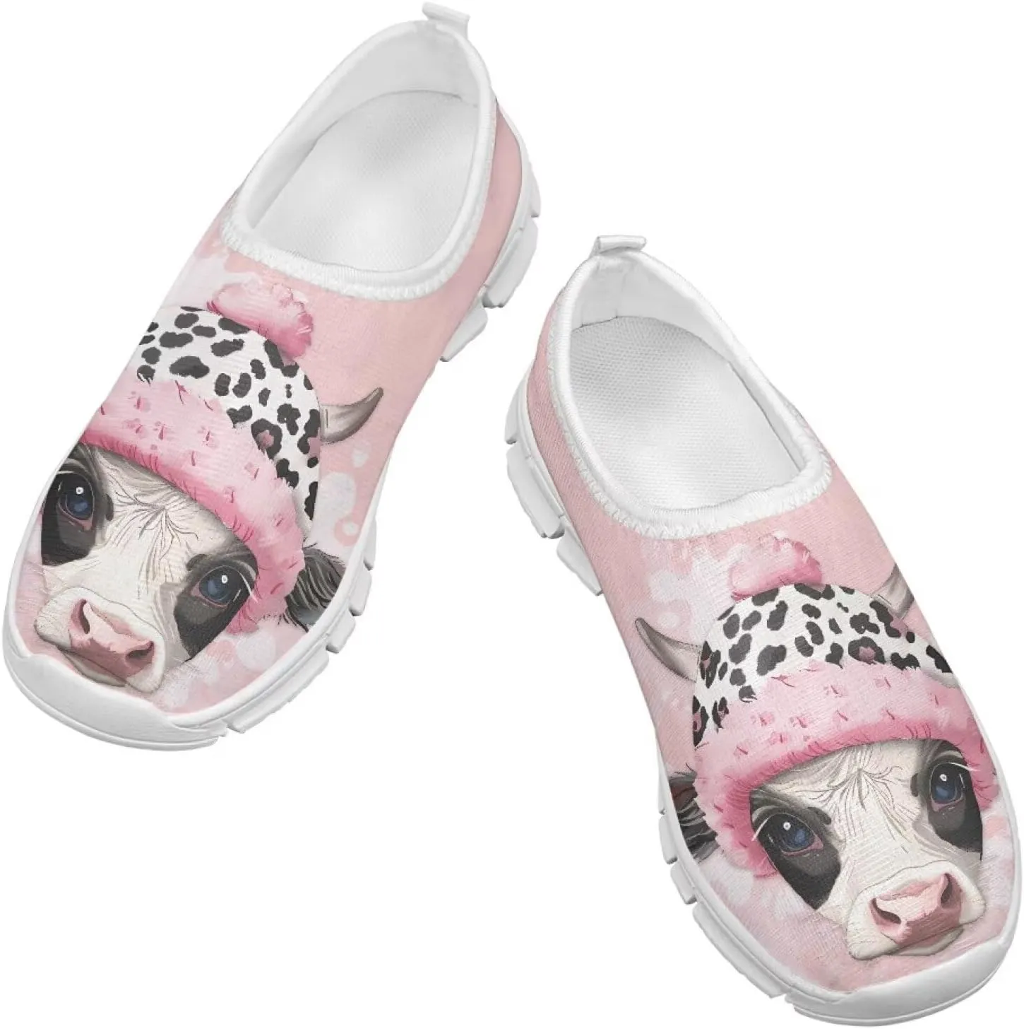 Boys Girls Slip Ons Flat Lightweight Sneakers Walking Casual Loafers Comfortable Art Painted Travel Outdoor Shoes for Big Kids US Size 11-15
