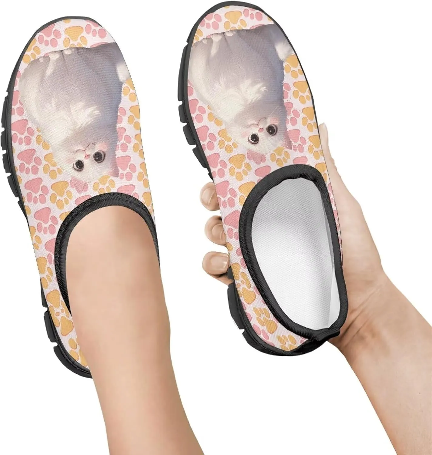 Boys Girls Slip Ons Flat Lightweight Sneakers Walking Casual Loafers Comfortable Art Painted Travel Outdoor Shoes for Big Kids US Size 11-15