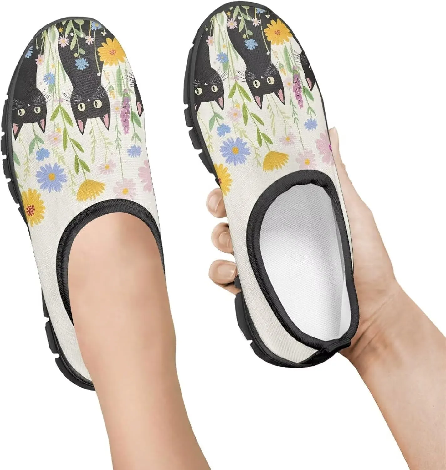 Boys Girls Slip Ons Flat Lightweight Sneakers Walking Casual Loafers Comfortable Art Painted Travel Outdoor Shoes for Big Kids US Size 11-15