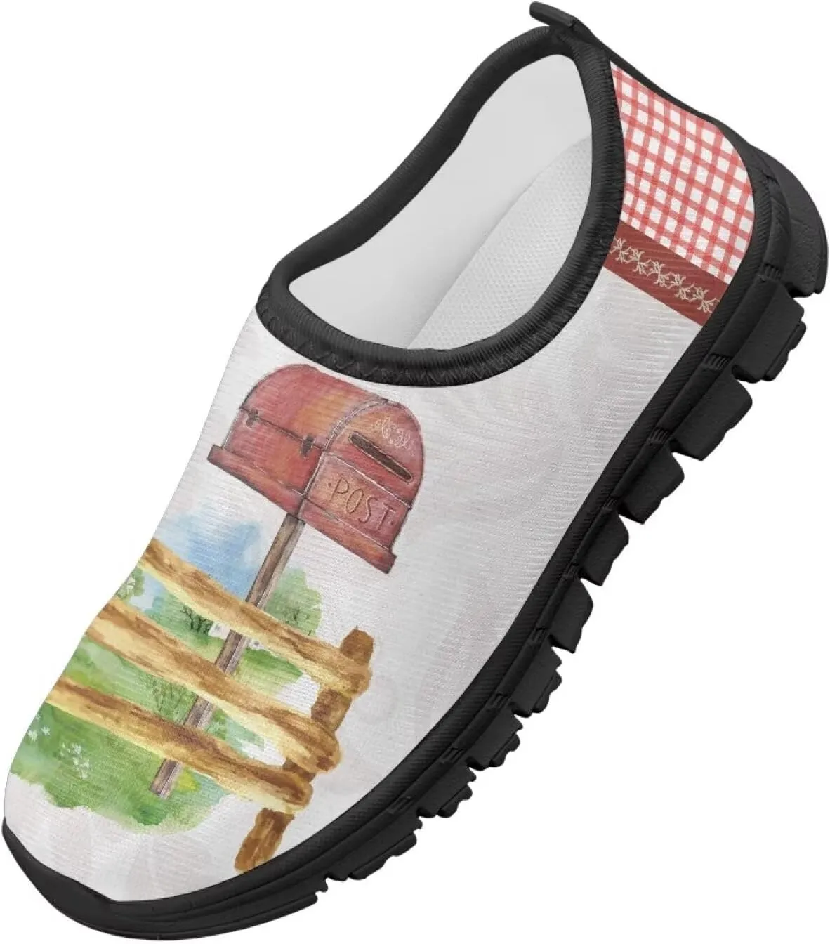 Boys Girls Slip Ons Flat Lightweight Sneakers Walking Casual Loafers Comfortable Art Painted Travel Outdoor Shoes for Big Kids US Size 11-15