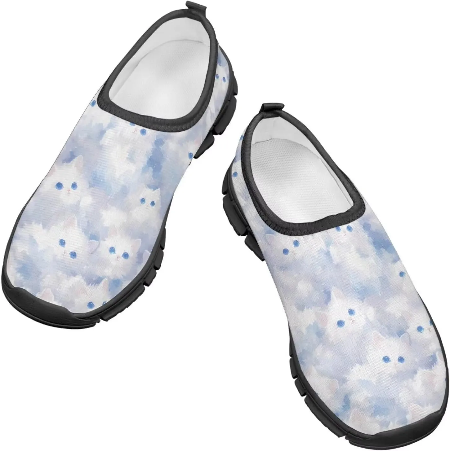 Boys Girls Slip Ons Flat Lightweight Sneakers Walking Casual Loafers Comfortable Art Painted Travel Outdoor Shoes for Big Kids US Size 11-15