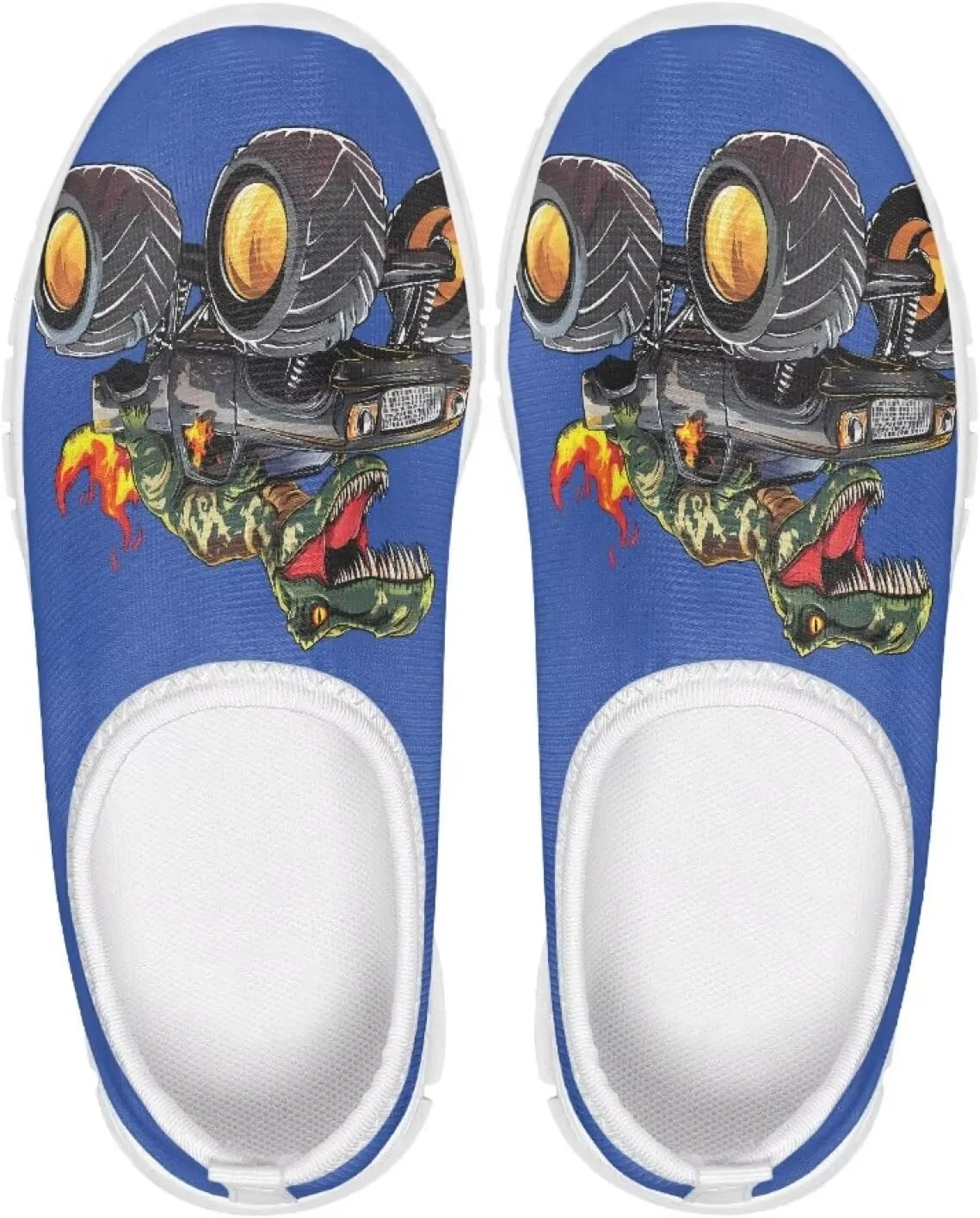 Boys Girls Slip Ons Flat Lightweight Sneakers Walking Casual Loafers Comfortable Art Painted Travel Outdoor Shoes for Big Kids US Size 11-15