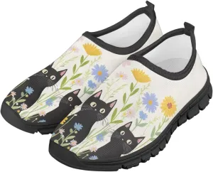 Boys Girls Slip Ons Flat Lightweight Sneakers Walking Casual Loafers Comfortable Art Painted Travel Outdoor Shoes for Big Kids US Size 11-15