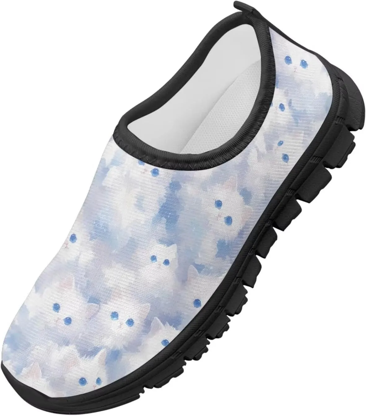 Boys Girls Slip Ons Flat Lightweight Sneakers Walking Casual Loafers Comfortable Art Painted Travel Outdoor Shoes for Big Kids US Size 11-15