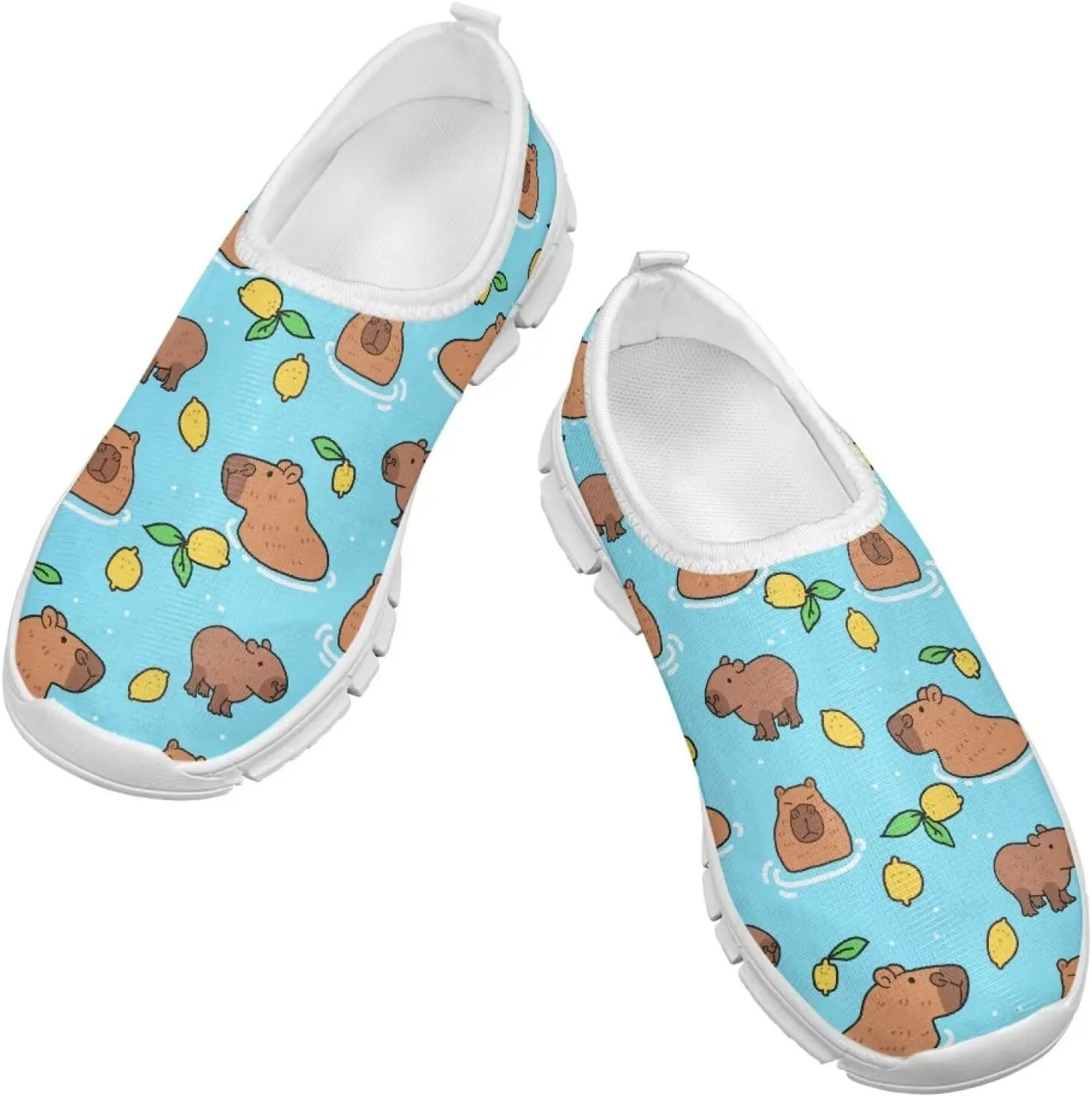 Boys Girls Slip Ons Flat Lightweight Sneakers Walking Casual Shoes Comfortable Art Painted Travel Outdoor Shoes for Big Kids US Size 11-15