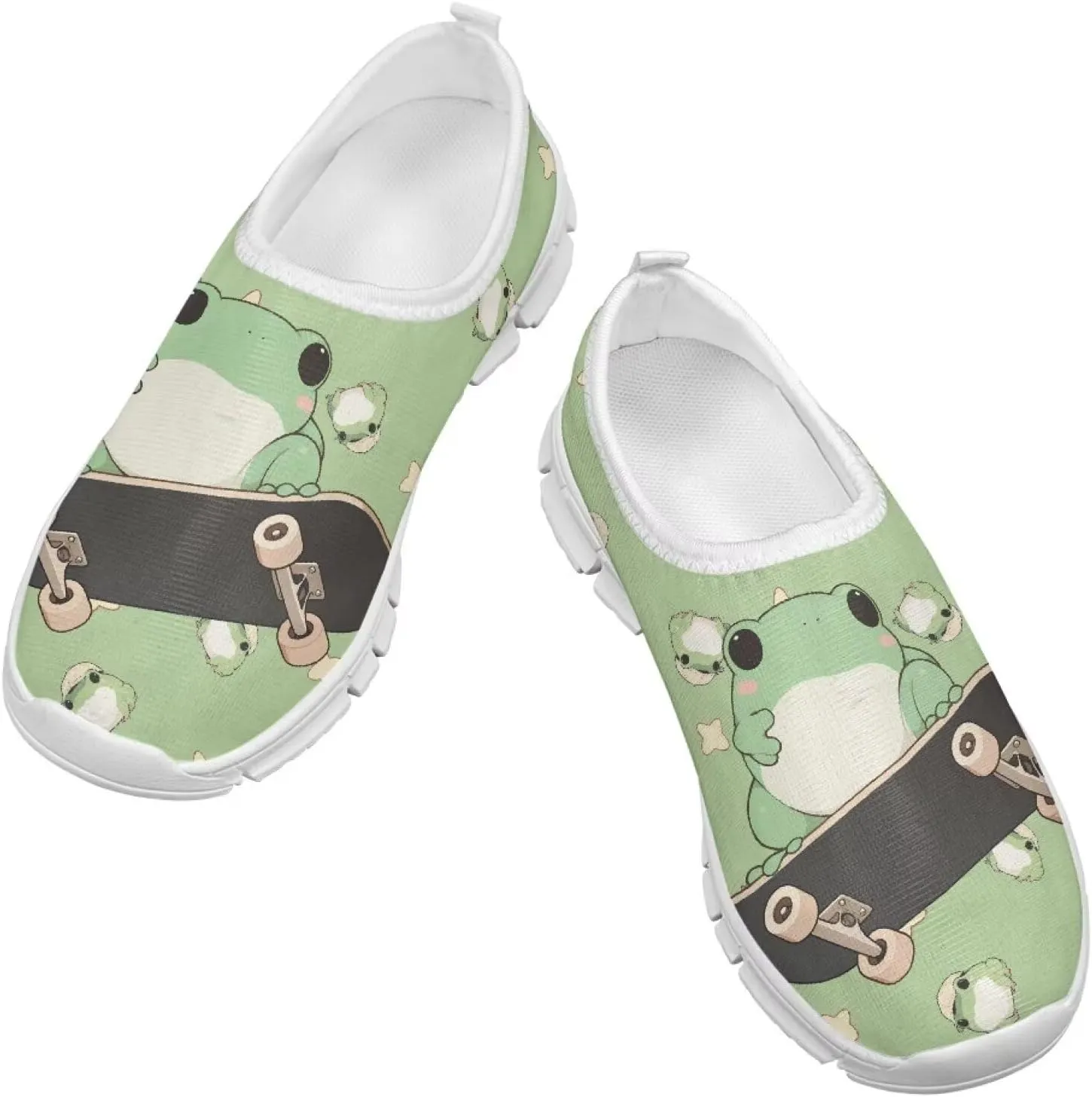 Boys Girls Slip Ons Flat Lightweight Sneakers Walking Casual Shoes Comfortable Art Painted Travel Outdoor Shoes for Big Kids US Size 11-15