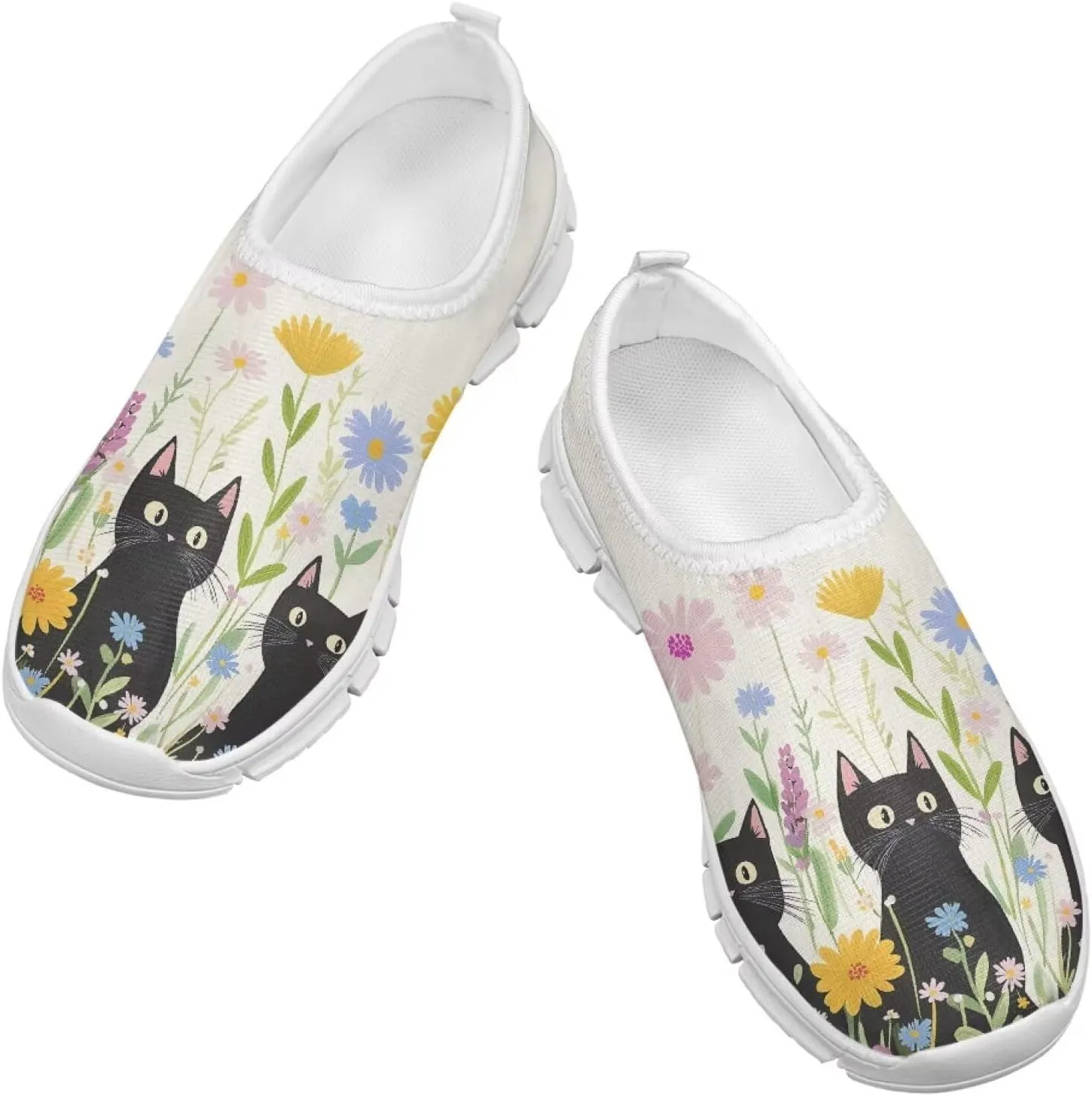 Boys Girls Slip Ons Flat Lightweight Sneakers Walking Casual Shoes Comfortable Art Painted Travel Outdoor Shoes for Big Kids US Size 11-15