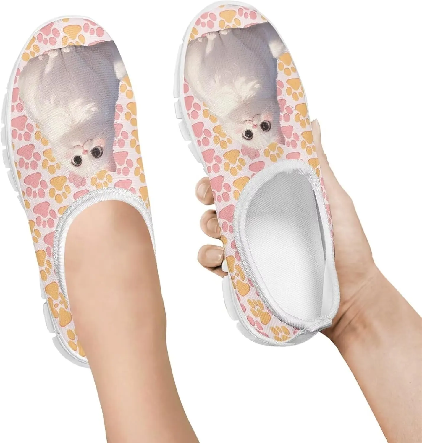 Boys Girls Slip Ons Flat Lightweight Sneakers Walking Casual Shoes Comfortable Art Painted Travel Outdoor Shoes for Big Kids US Size 11-15