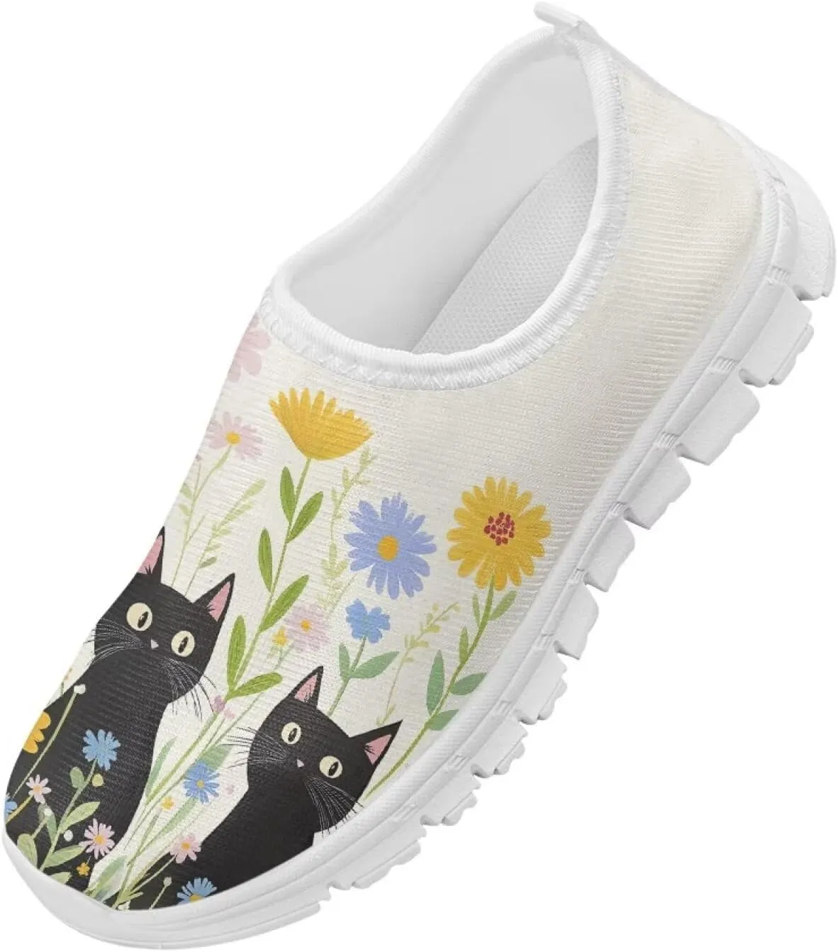 Boys Girls Slip Ons Flat Lightweight Sneakers Walking Casual Shoes Comfortable Art Painted Travel Outdoor Shoes for Big Kids US Size 11-15