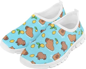 Boys Girls Slip Ons Flat Lightweight Sneakers Walking Casual Shoes Comfortable Art Painted Travel Outdoor Shoes for Big Kids US Size 11-15