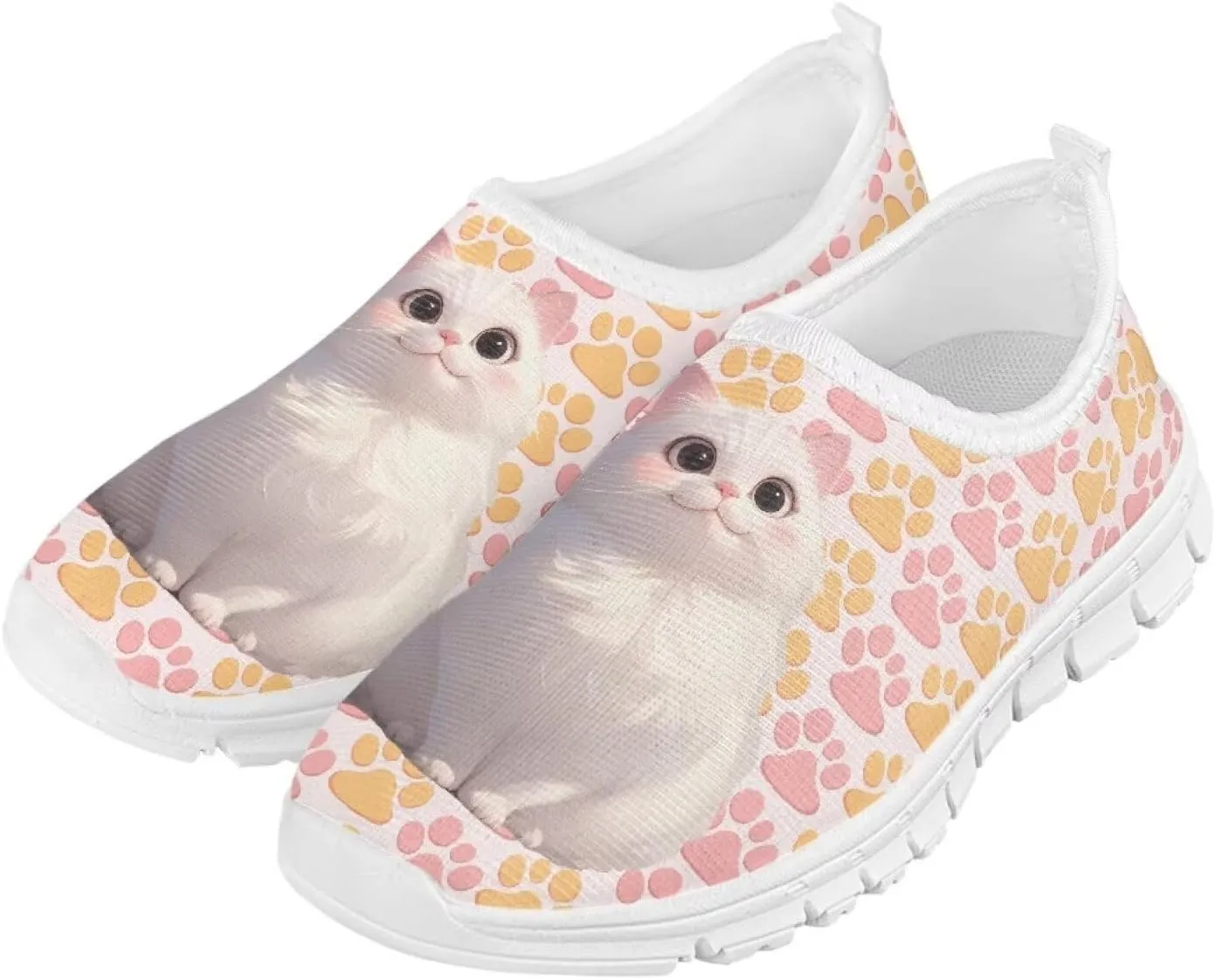Boys Girls Slip Ons Flat Lightweight Sneakers Walking Casual Shoes Comfortable Art Painted Travel Outdoor Shoes for Big Kids US Size 11-15