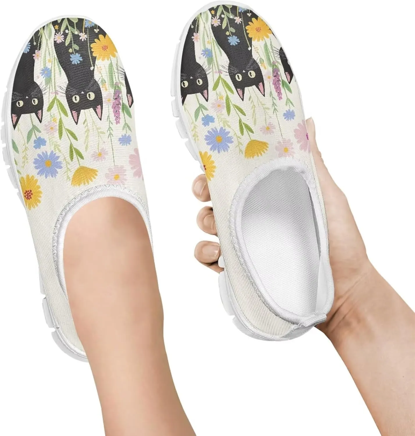 Boys Girls Slip Ons Flat Lightweight Sneakers Walking Casual Shoes Comfortable Art Painted Travel Outdoor Shoes for Big Kids US Size 11-15