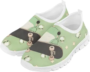 Boys Girls Slip Ons Flat Lightweight Sneakers Walking Casual Shoes Comfortable Art Painted Travel Outdoor Shoes for Big Kids US Size 11-15