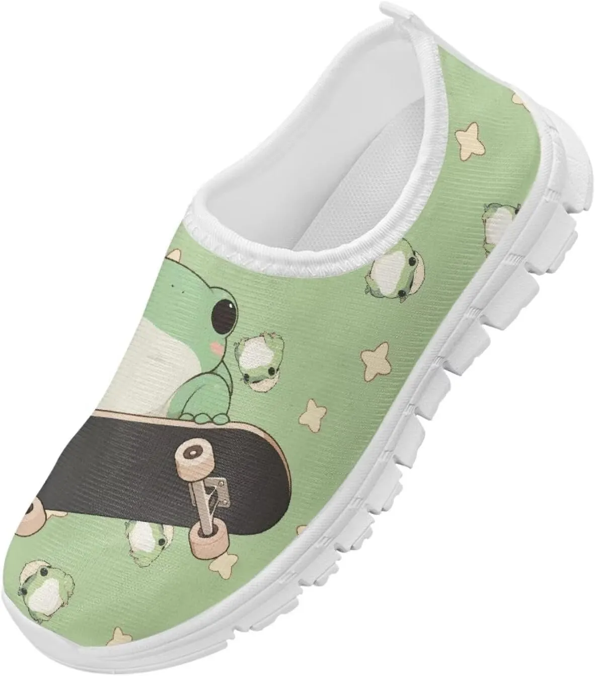 Boys Girls Slip Ons Flat Lightweight Sneakers Walking Casual Shoes Comfortable Art Painted Travel Outdoor Shoes for Big Kids US Size 11-15