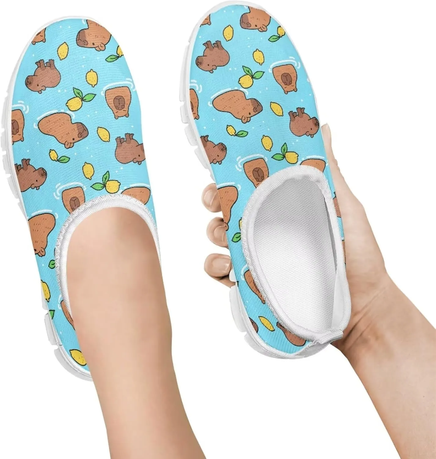 Boys Girls Slip Ons Flat Lightweight Sneakers Walking Casual Shoes Comfortable Art Painted Travel Outdoor Shoes for Big Kids US Size 11-15