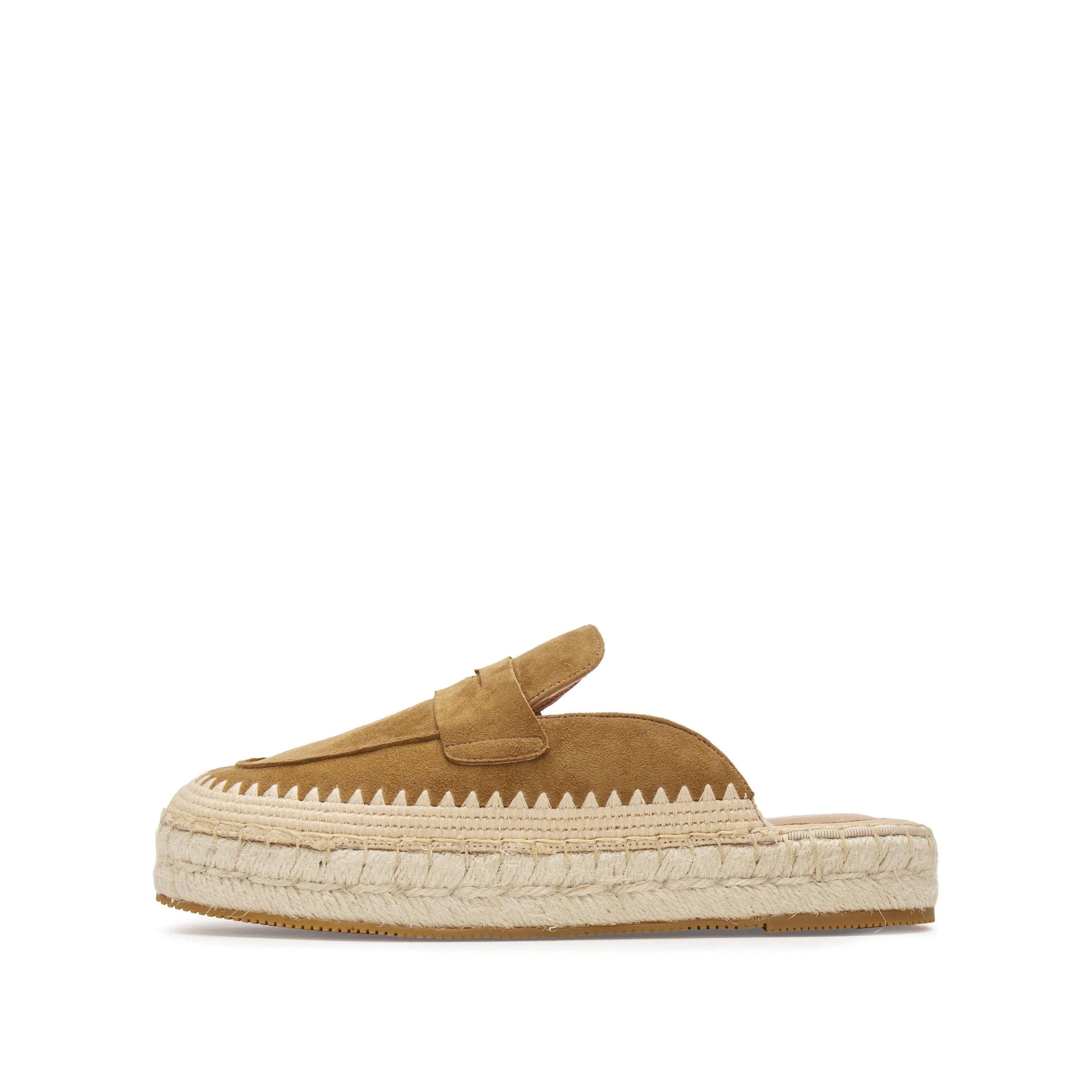 Brown Suede Slip On Espadrilles