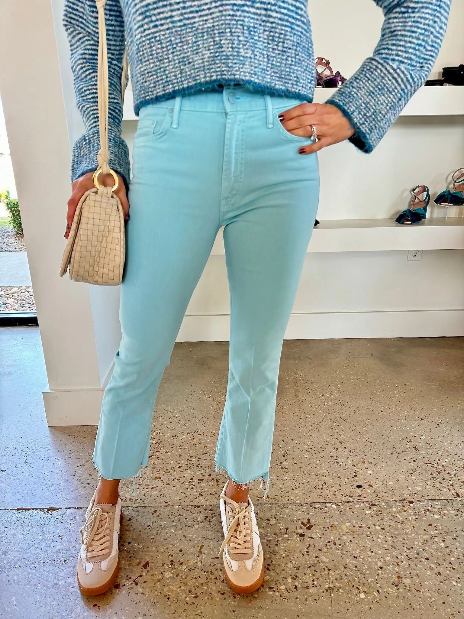 Chalk it Up Blue Glow The Insider Crop Step Fray