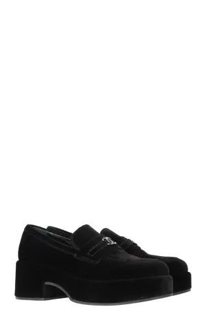 CHANEL Flats Velvet Black