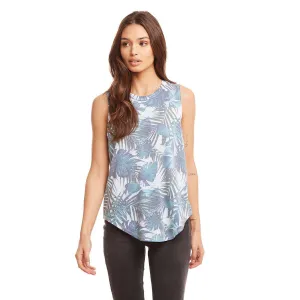 Chaser Vintage Jersey Shirttail Muscle w/ Yoke Palm Print
