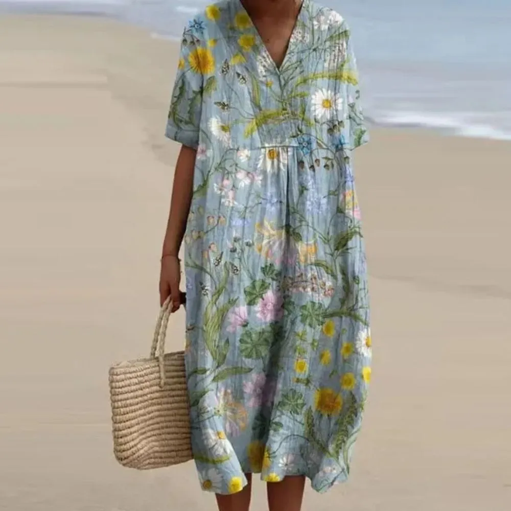 Claire | Dress with vibrant floral pattern