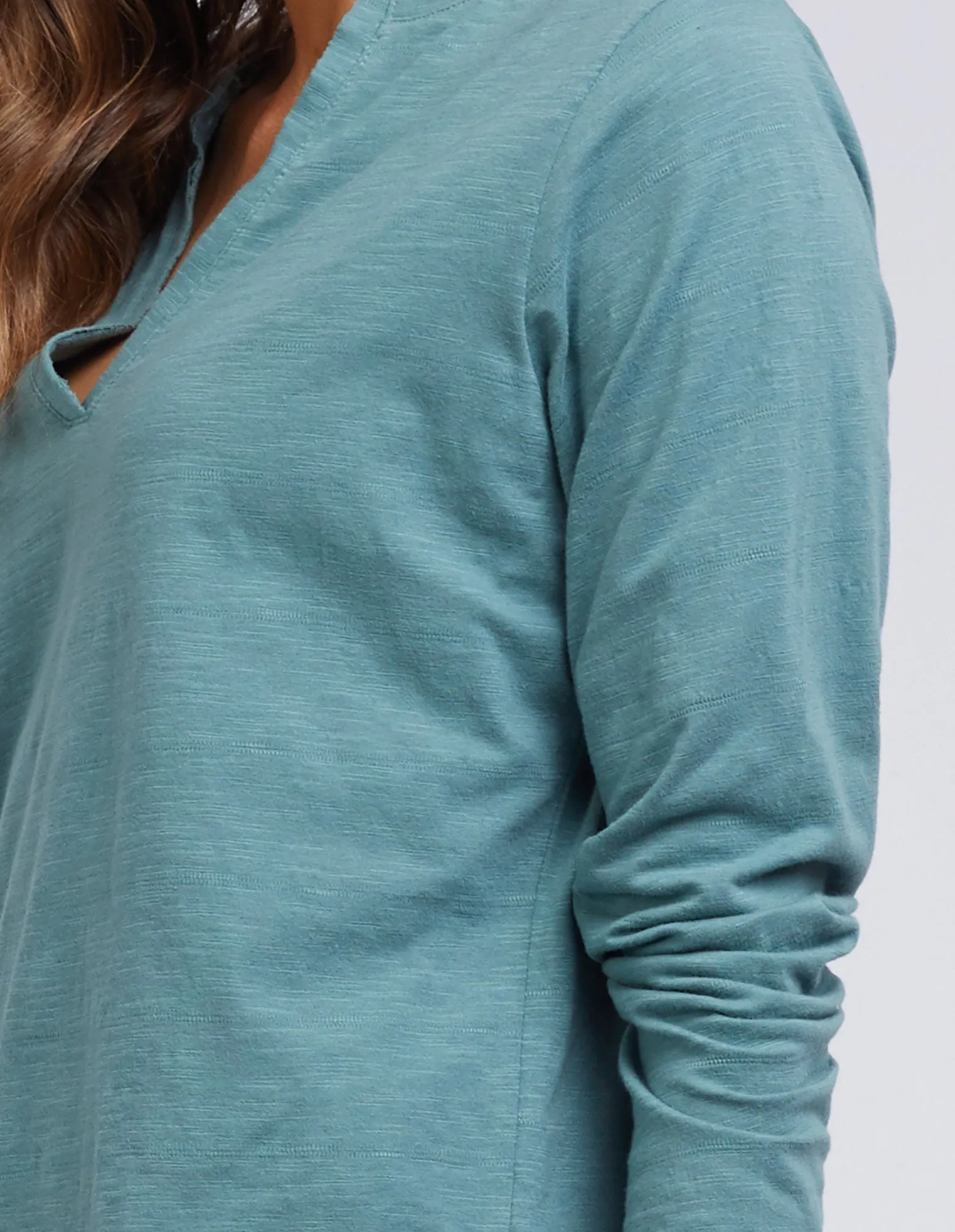 Coles Bay Henley Long Sleeve Tee - Pine Green