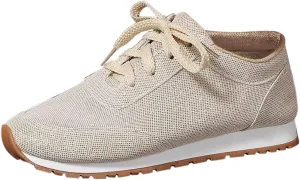 Comfortable Walking Shoes Women Solid Color Lace Up Round Toe Flat Athletic Sneakers Casual Lightweigh Running Shoes