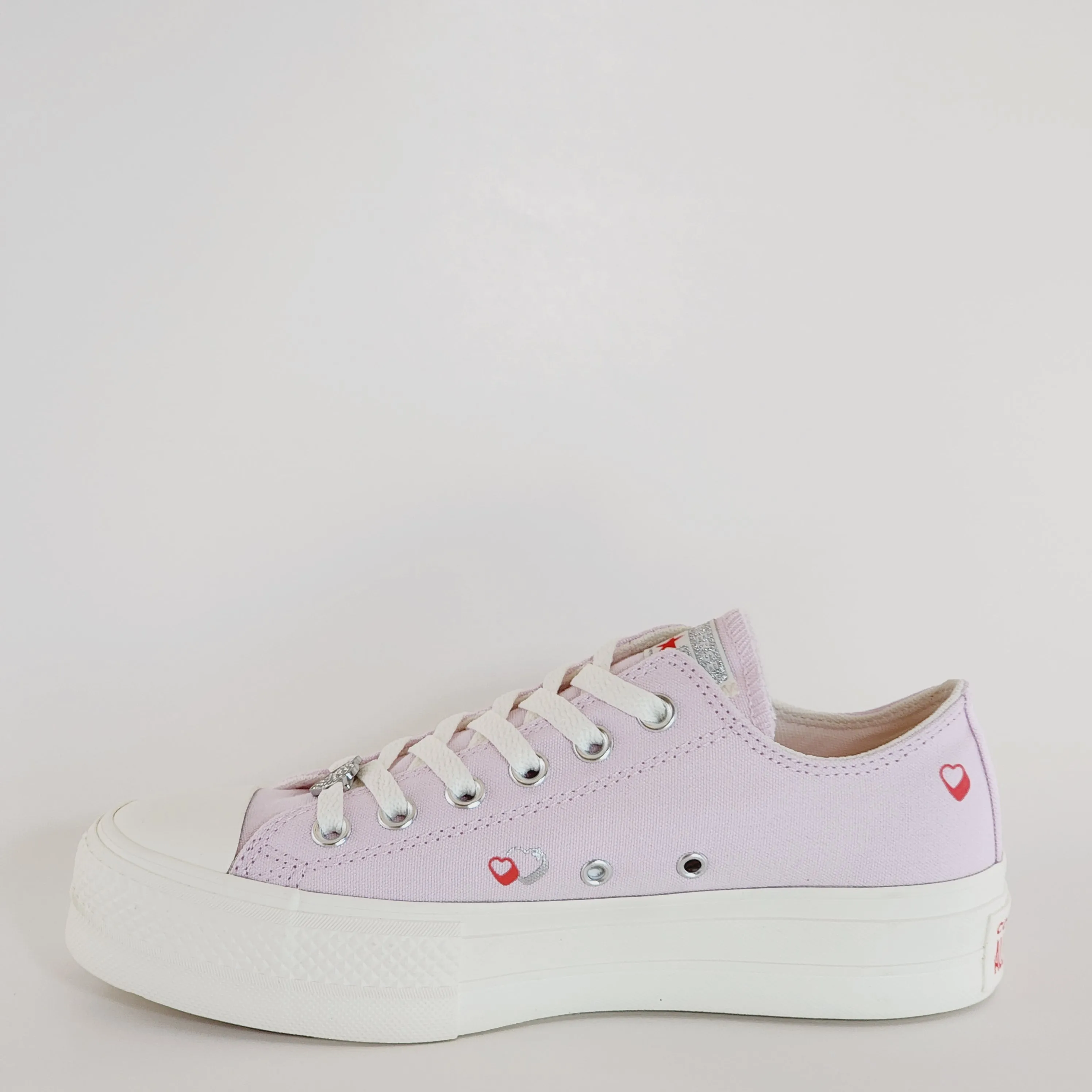 Converse CTAS Lift Ox Y2K Heart Lilac Daze Canvas Platform Sneakers A09115C NWT