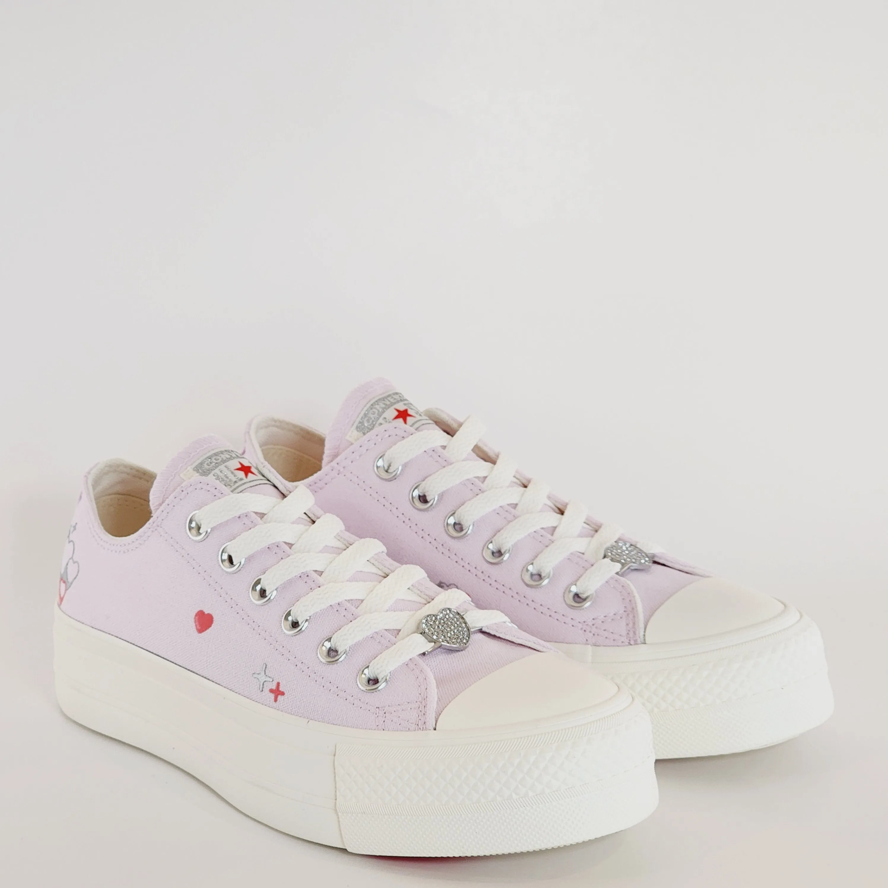Converse CTAS Lift Ox Y2K Heart Lilac Daze Canvas Platform Sneakers A09115C NWT