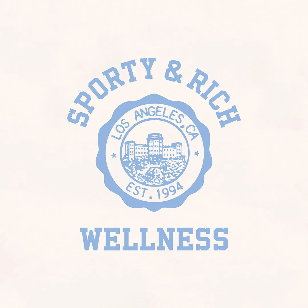 Emblem Quarter Zip Coconut/Sky Blue