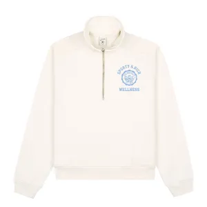 Emblem Quarter Zip Coconut/Sky Blue