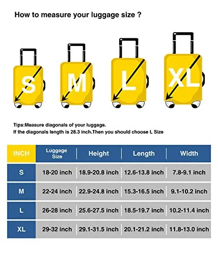 GIOVANIOR Yellow Beach Starfish Seashells Slipper Luggage Cover Suitcase Protector Carry On Covers