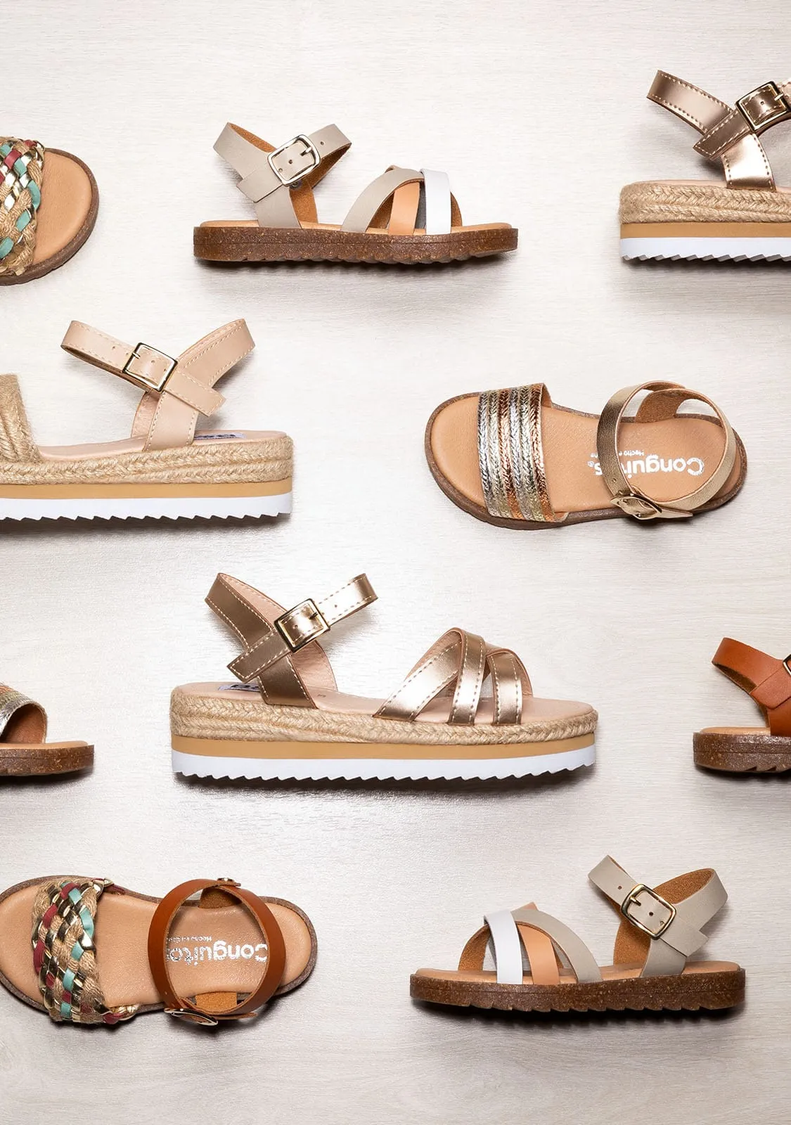 Girl's Brown Braided Sandals Leather