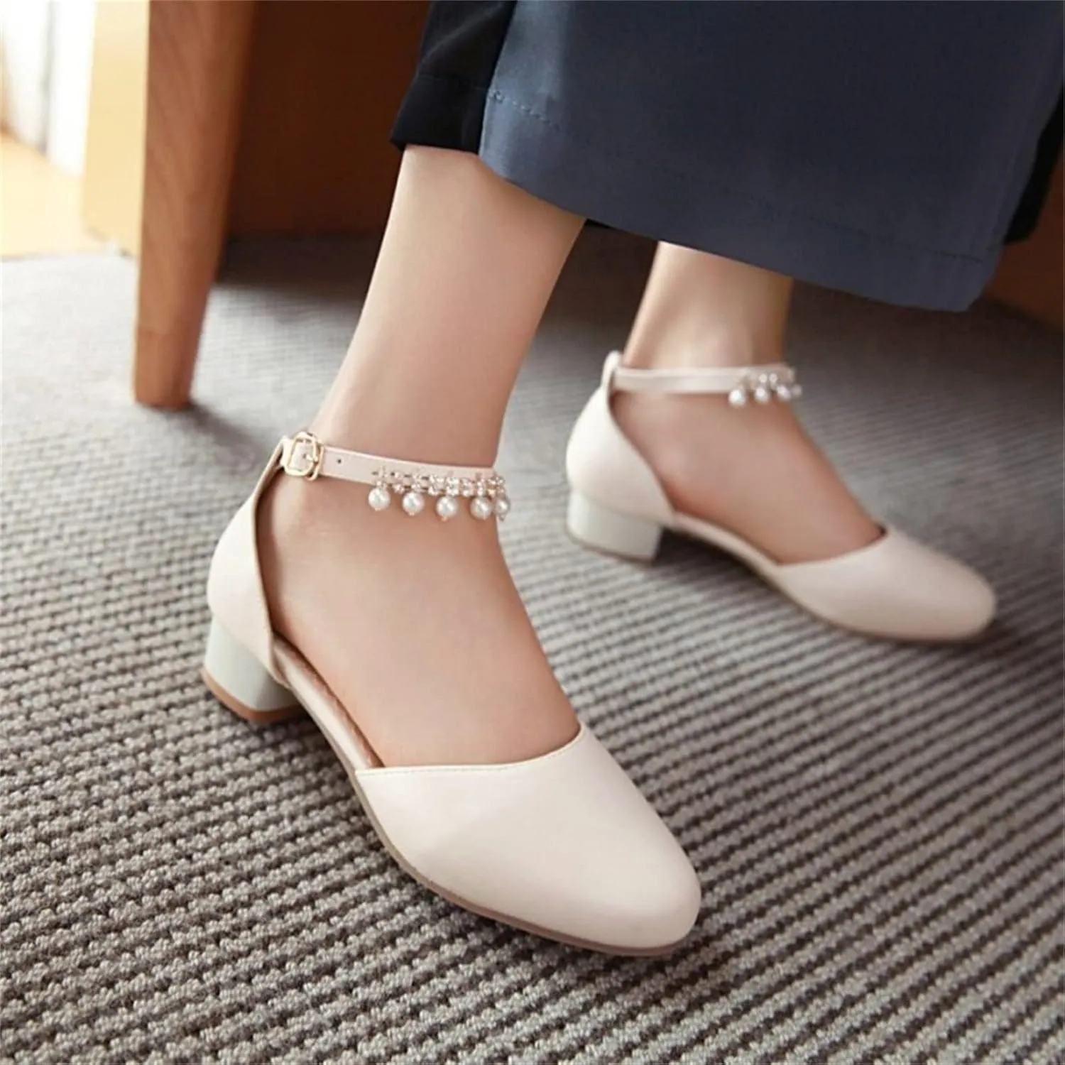 Girls Dress Shoes Mary Jane Shoes for Girls with Low Heel, Princess Flower Ballet Flats for Wedding School Party