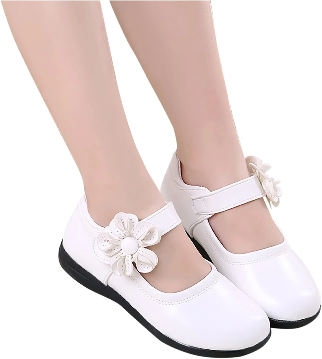 Girls Dress Shoes Princess Shoes for Toddler Little Girl Mary Jane Low Heels Glitter Flower Party Birthday Footwear