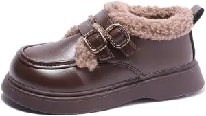 Girls Dress Shoes PU Leather Flats Classic Princess School Uniform Shoe for Toddler/Little Kid